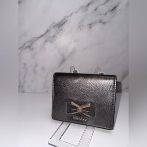 Prada Saffiano Leather Fiocco Compact Bifold Wallet